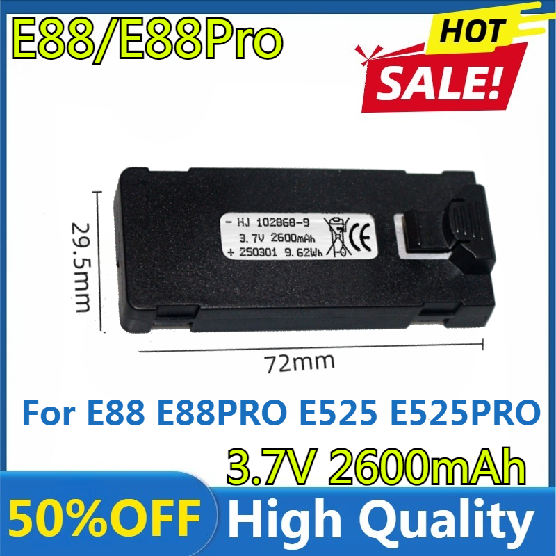 Drone Battery Li-Ion - E88 Battery 3.7V 2600mAh For E88