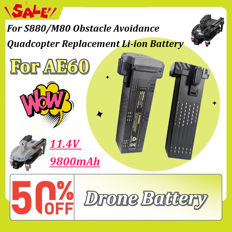 Drone Battery Li-Ion - New 11.4V 9800mAh Rechargeable Drone Battery