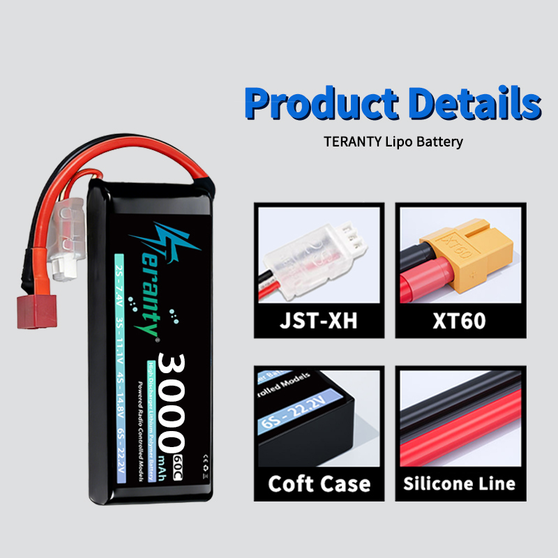 TERANTY 2S 3000mAh Lipo Batter - Drone Battery 4S recension och pris