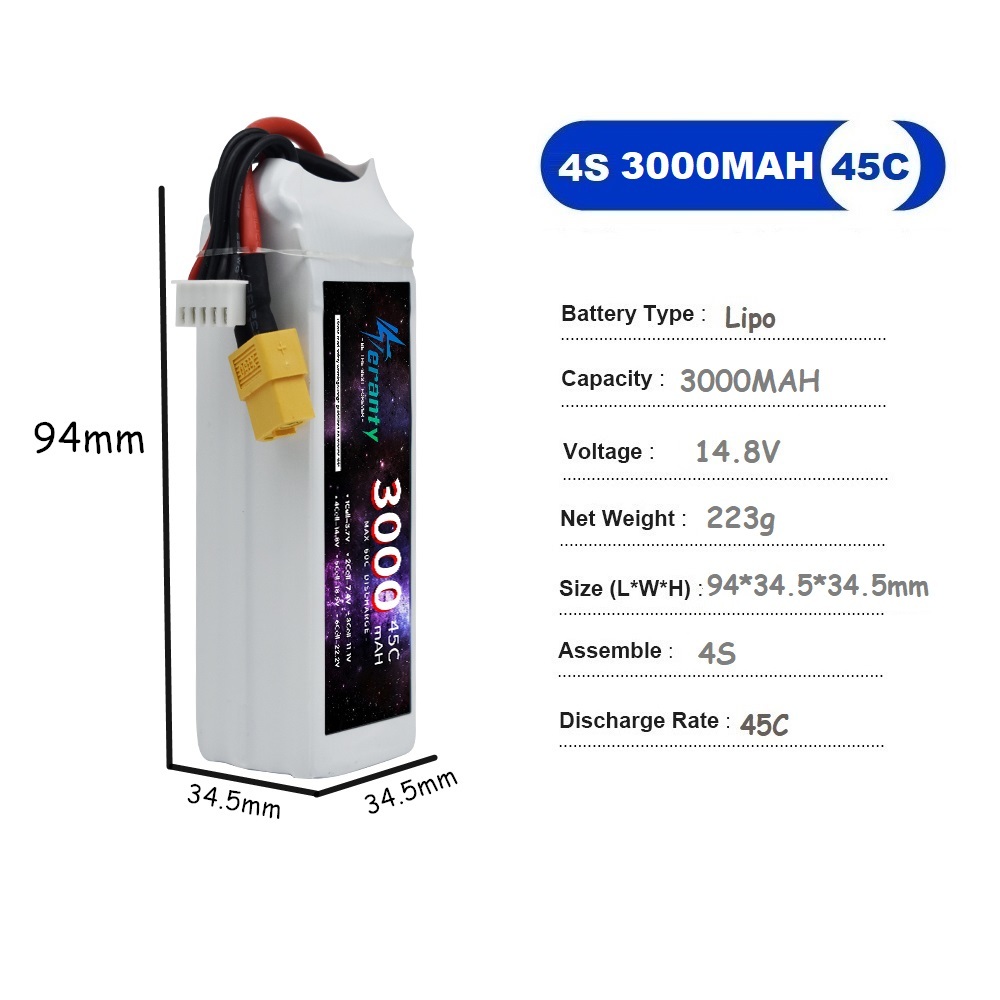 4S LiPo Battery 14.8V 1500mah  - Drone Battery 4S recension och pris