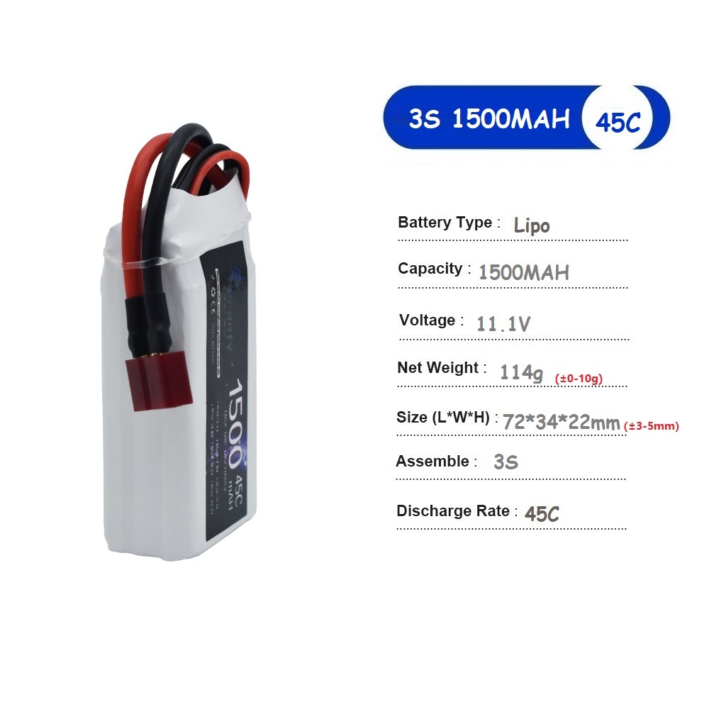 11.1V LiPo Battery 3S 1500mah  - Drone Battery Li-Ion recension och pris