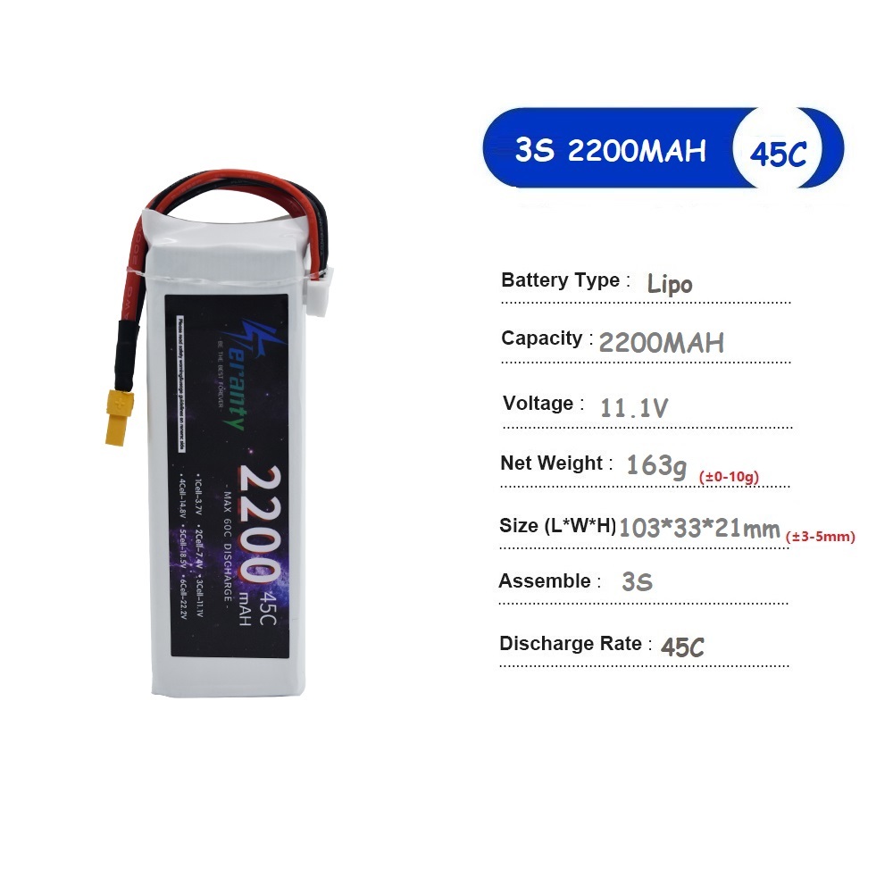 11.1V LiPo Battery 3S 1500mah  - Drone Battery Li-Ion recension och pris