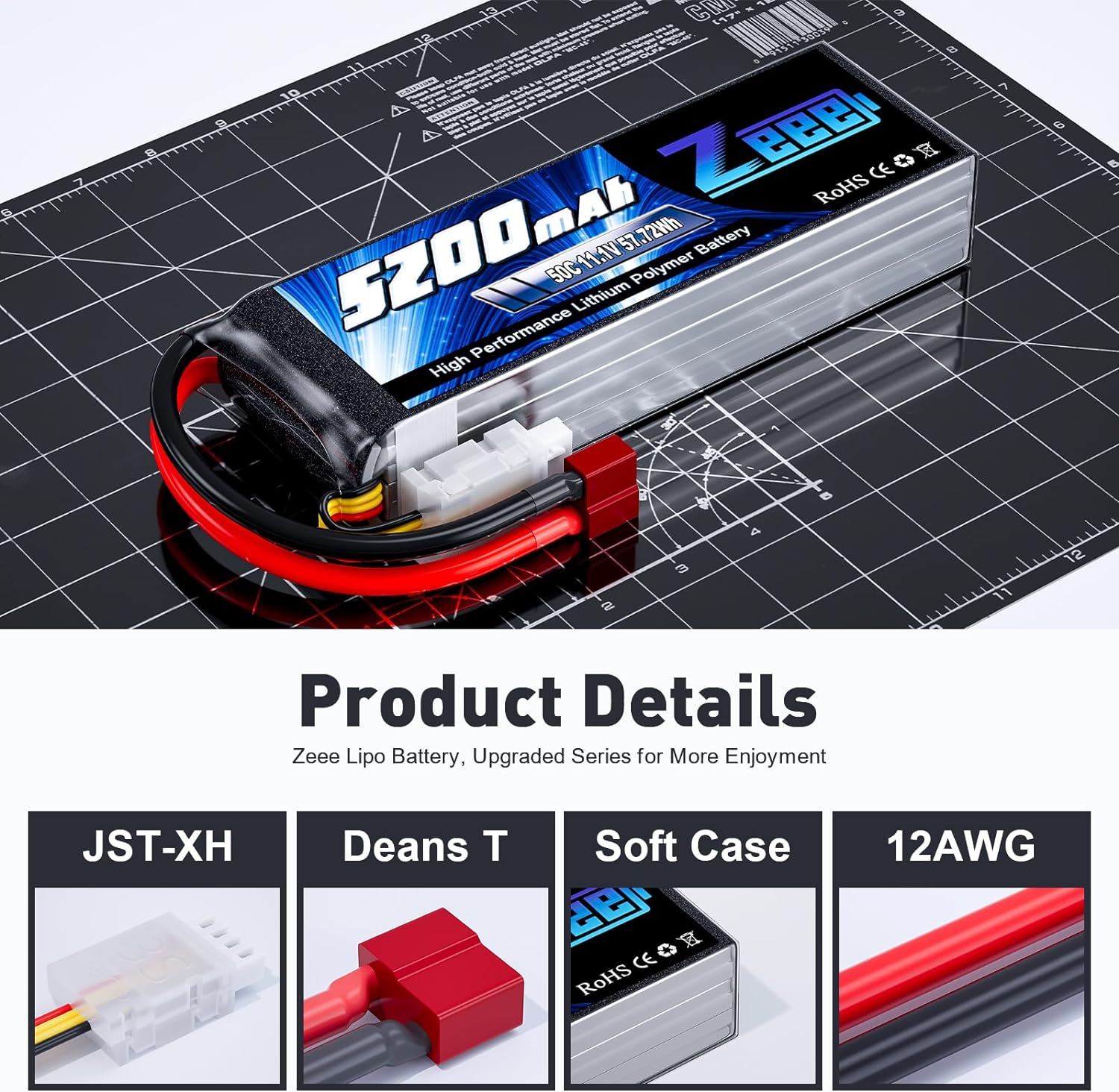 1/2units Zeee 11.1V 50C 5200mA - Drone Battery 3S recension och pris